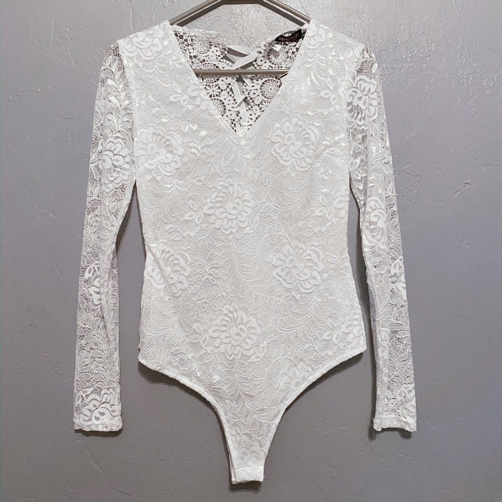 Discovery White Lace Bodysuit S - Picture 1 of 4